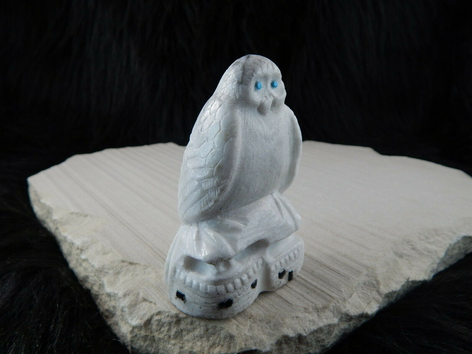 Owl Zuni Fetish Carving - Derrick Kaamasee - High Lonesome Trading