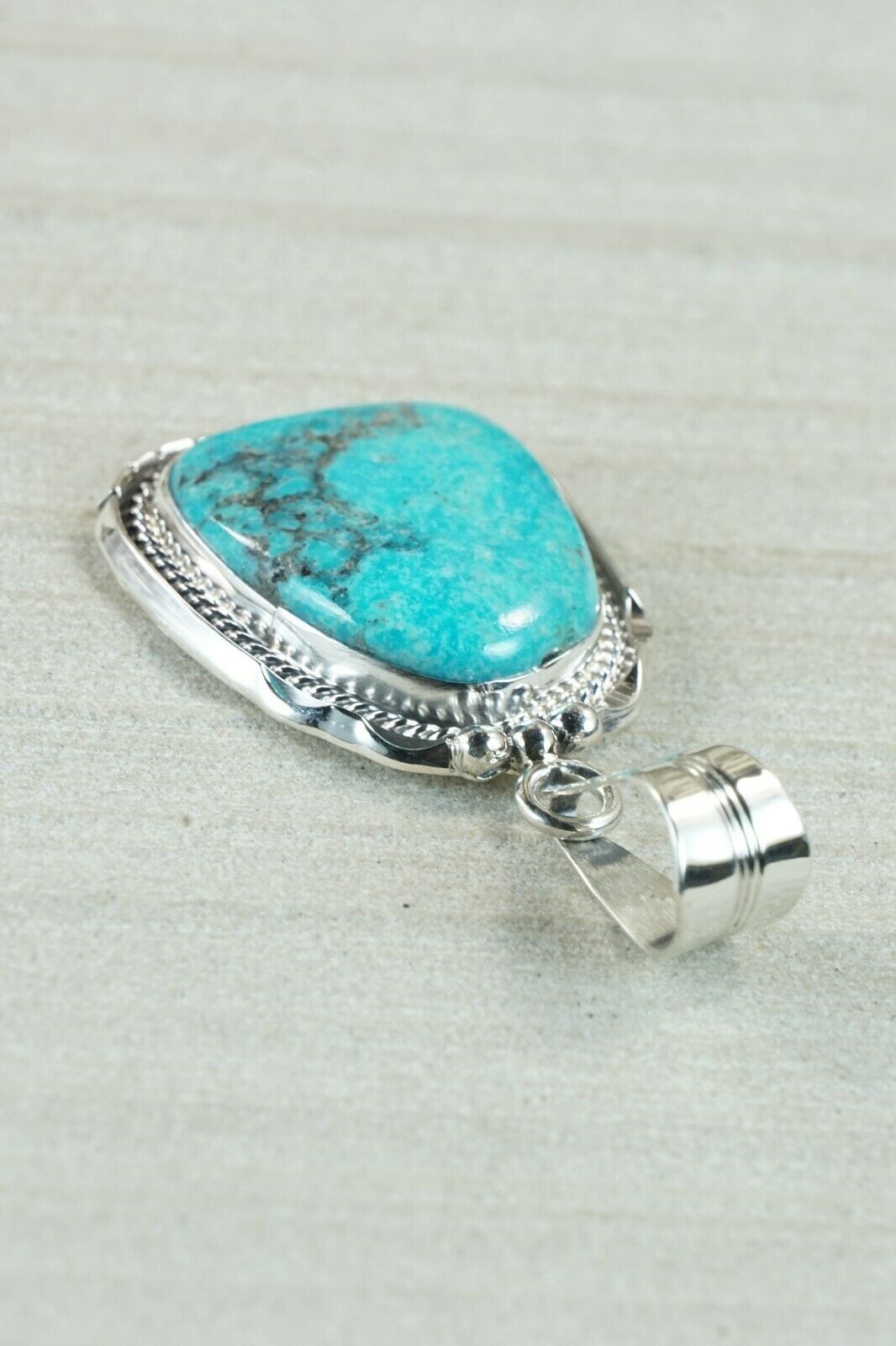 Navajo Turquoise & Sterling Silver Pendant - Samuel Yellowhair