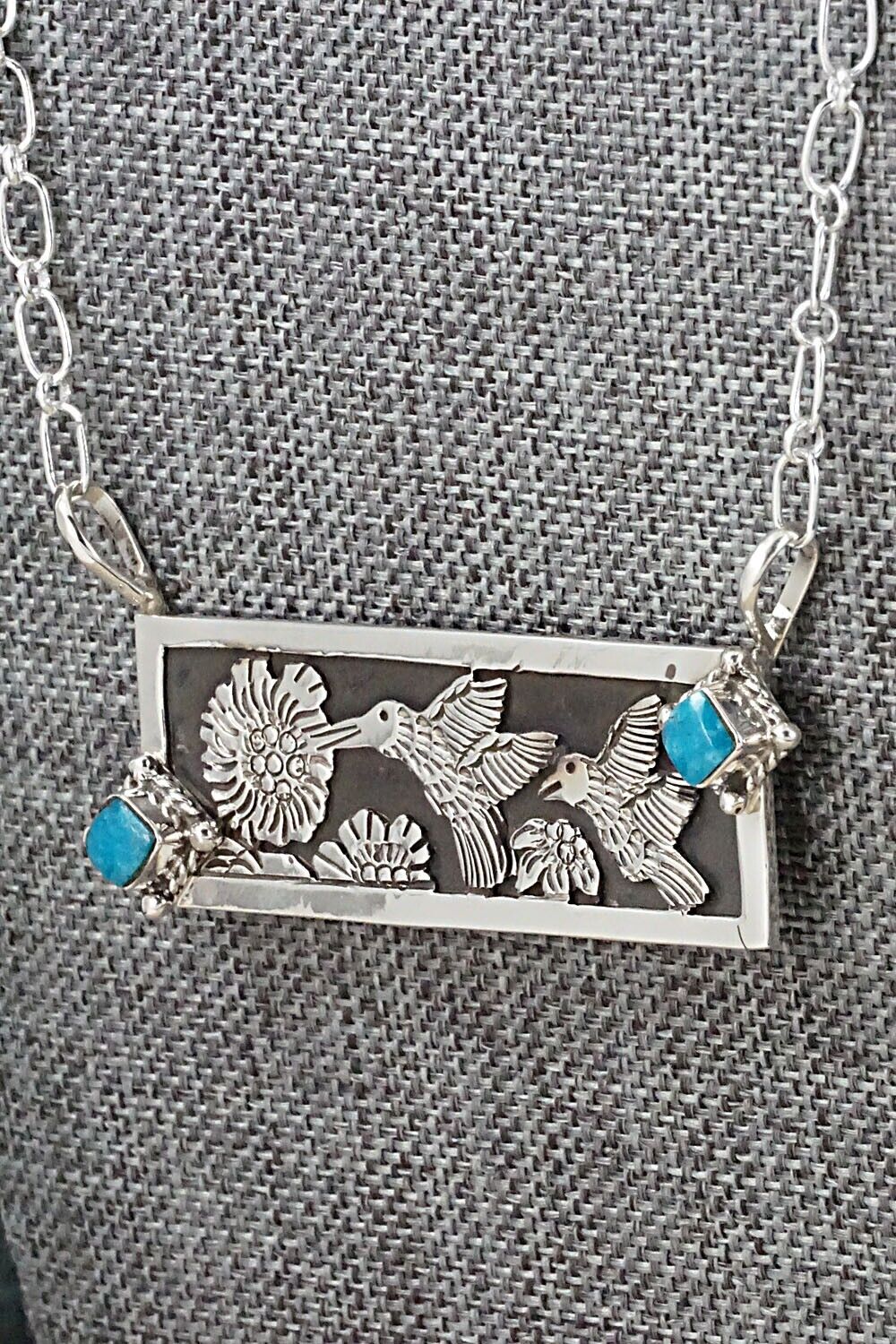 Turquoise & Sterling Silver Necklace - Jeremy Delgarito