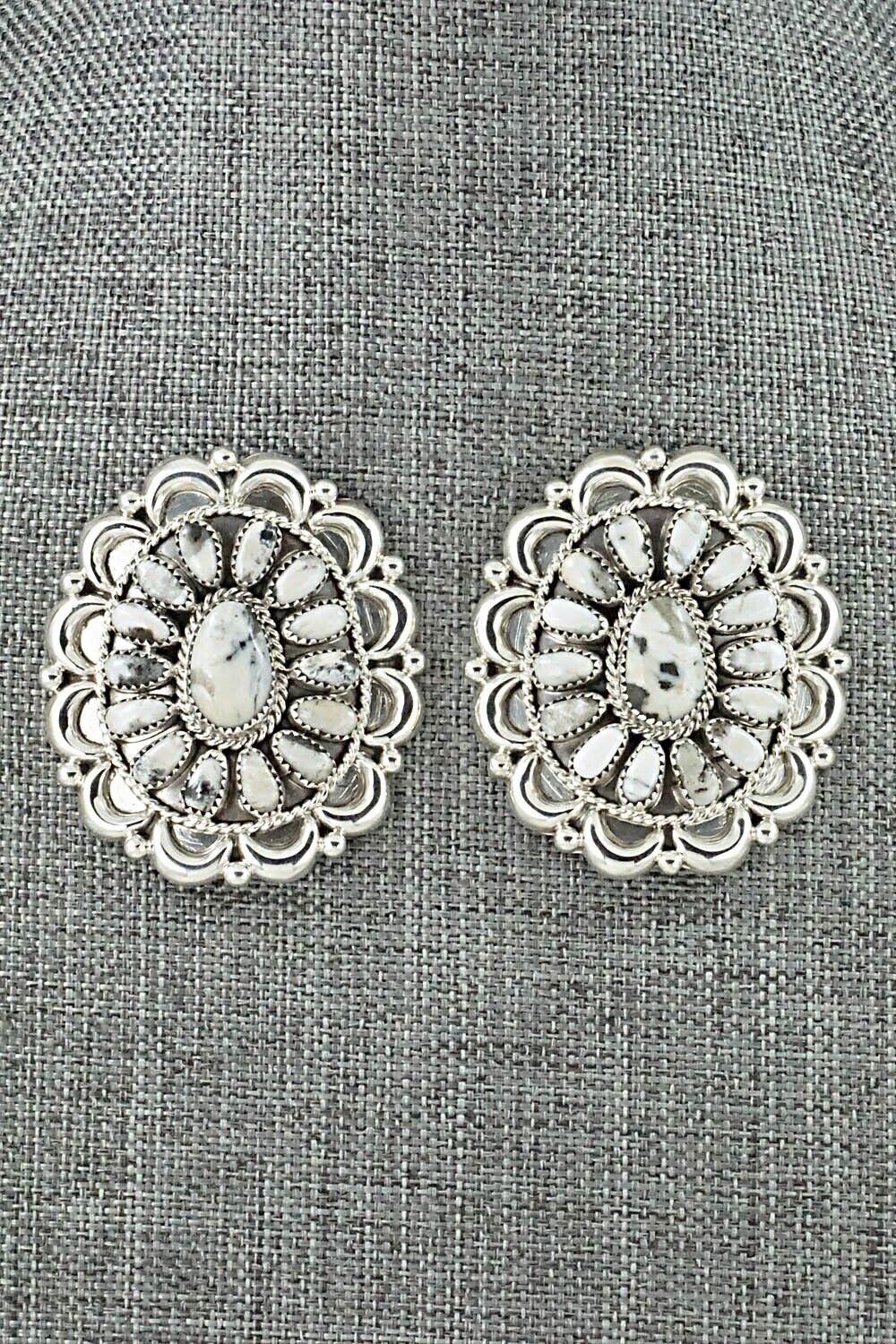 White Buffalo & Sterling Silver Earrings - Jaz Wilson