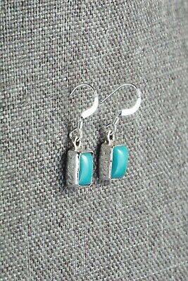 Turquoise & Sterling Silver Earrings - Lee Shorty