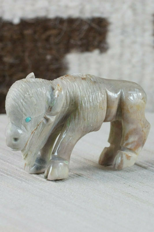 Buffalo Zuni Fetish Carving - Jonas Hastito - High Lonesome Trading