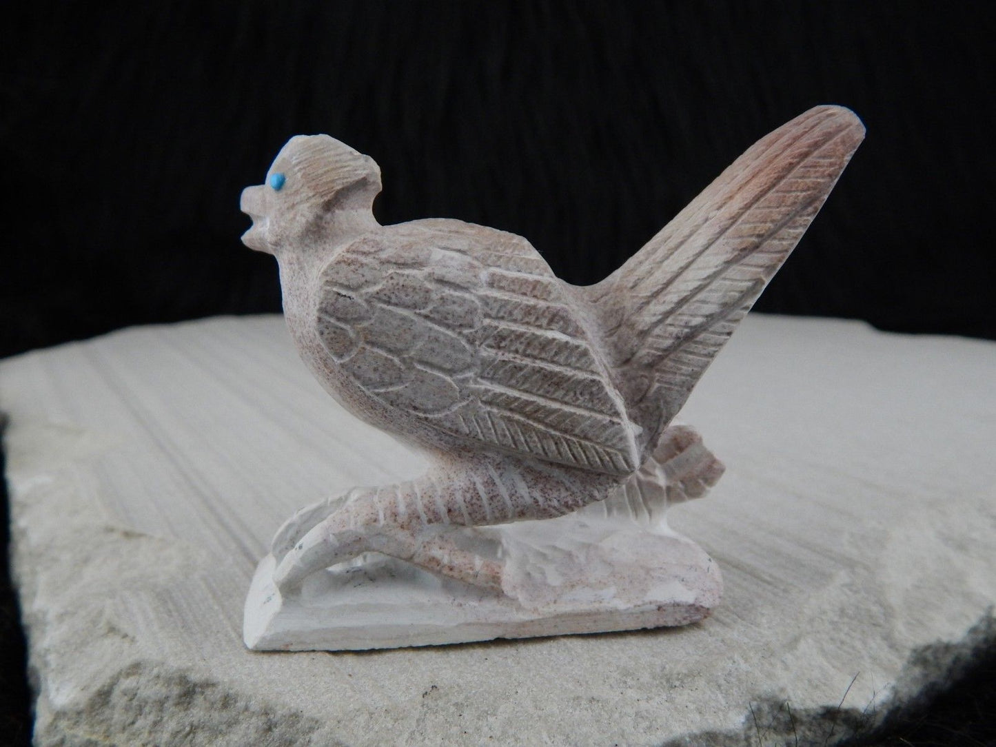Road Runner Zuni Fetish Carving - Derrick Kaamasee - High Lonesome Trading