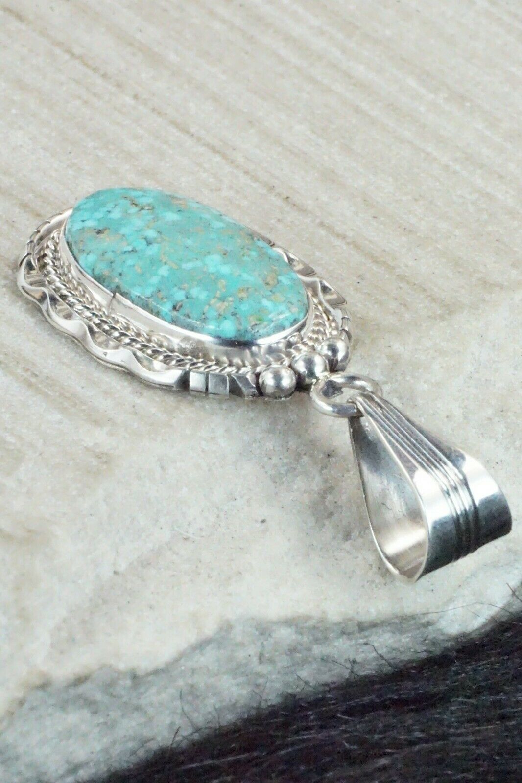 Turquoise & Sterling Silver Pendant - Samuel Yellowhair