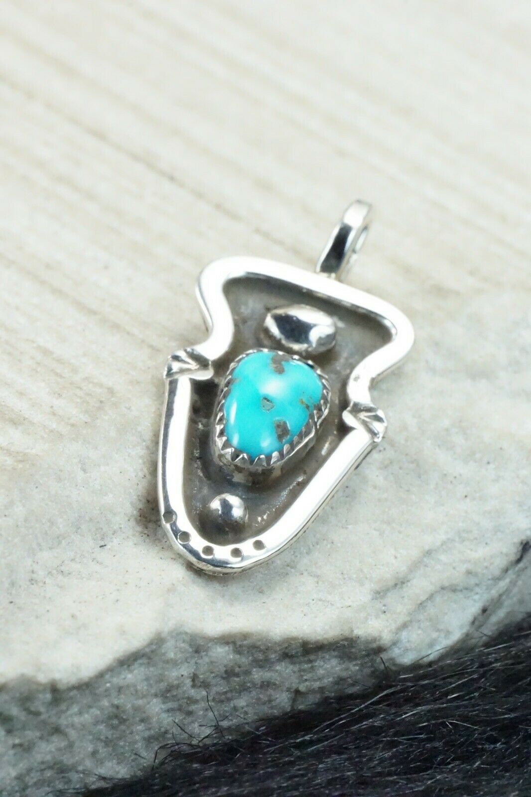Turquoise & Sterling Silver Pendant - Priscilla Reeder