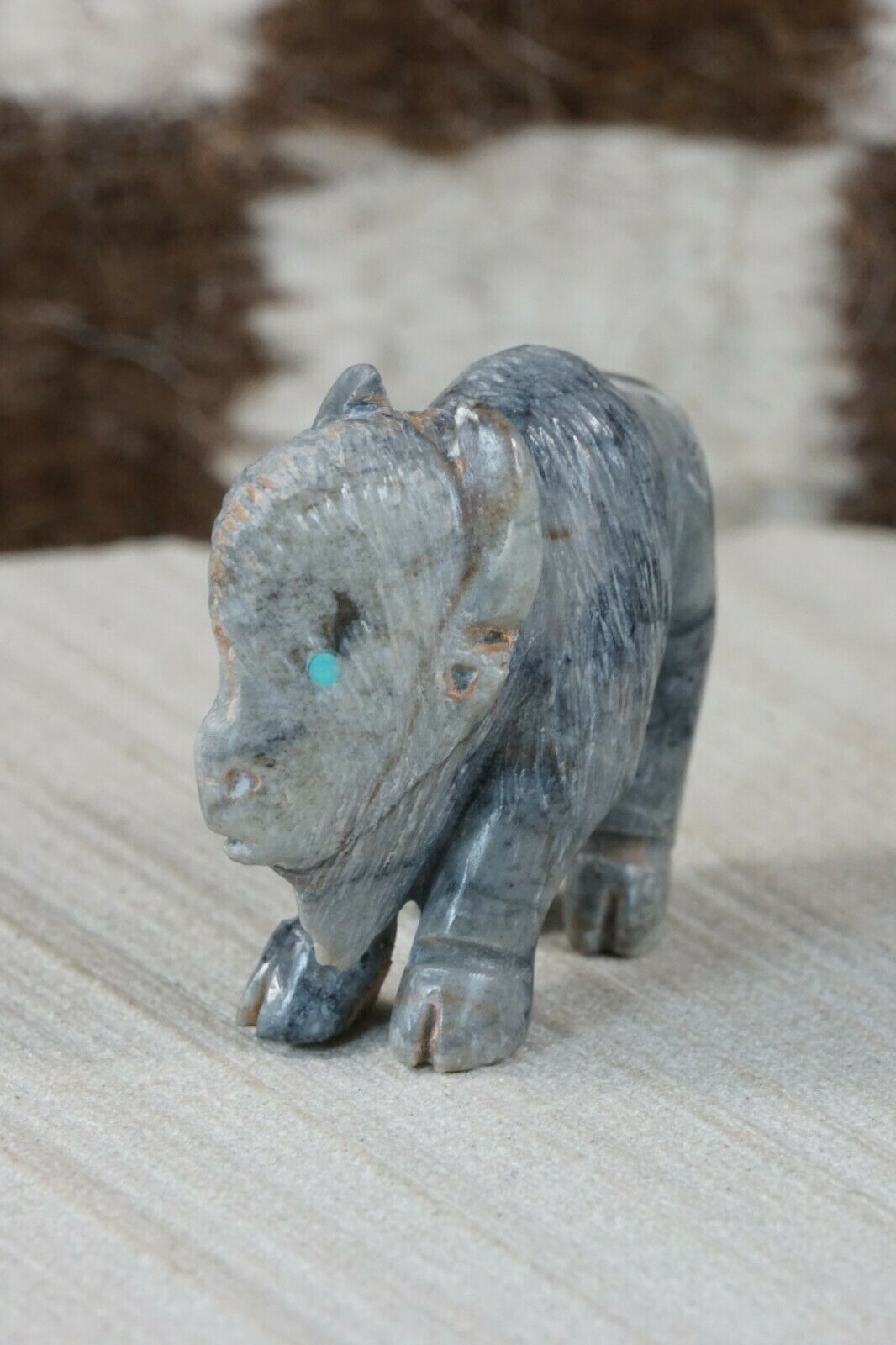 Buffalo Zuni Fetish Carving - Jonas Hastito - High Lonesome Trading