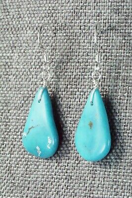 Turquoise & Sterling Silver Earrings - Navajo