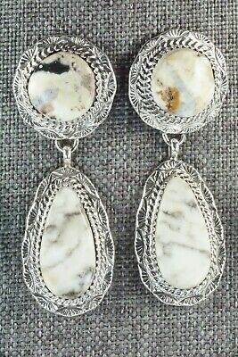 White Buffalo & Sterling Silver Necklace and Earrings - Alvin Joe