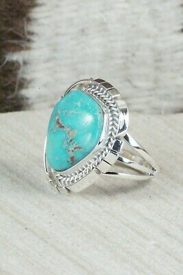 Turquoise & Sterling Silver Ring - Samuel Yellowhair - Size 7.5
