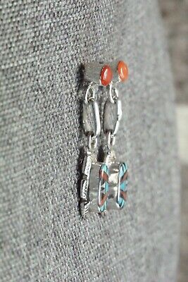 Multi Stone Inlay & Sterling Silver Earrings - Ernest Leekela