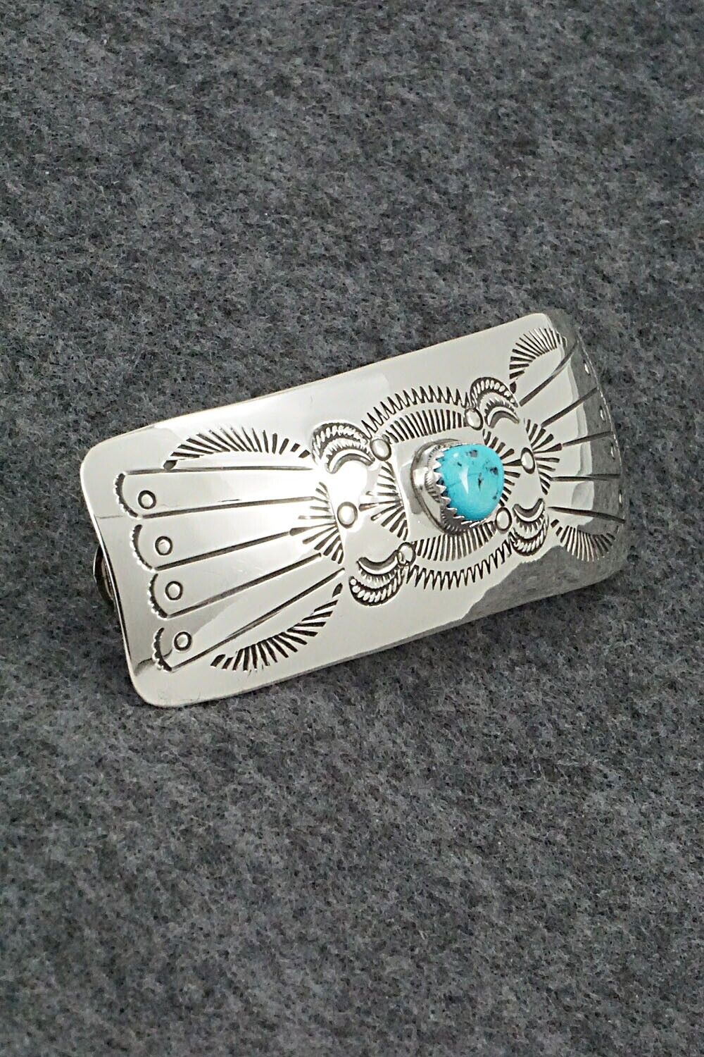 Turquoise & Sterling Silver Hair Barrette - Joann Silver