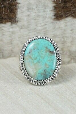 Navajo Turquoise and Sterling Silver Ring - Bobby Platero - 13.5