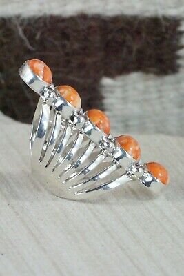 Spiny Oyster & Sterling Silver Ring - Thomas Yazzie - Size 6
