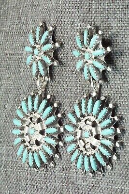 Turquoise & Sterling Silver Earrings - Nathaniel Nez