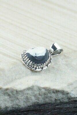 White Buffalo & Sterling Silver Pendant - Alvin Joe