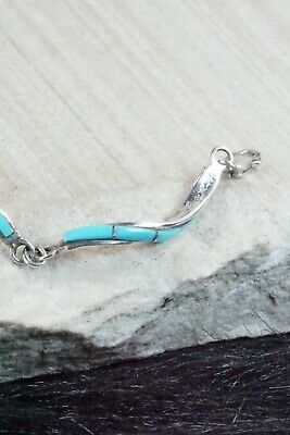 Turquoise & Sterling Silver Link Bracelet - Terrance Panteah