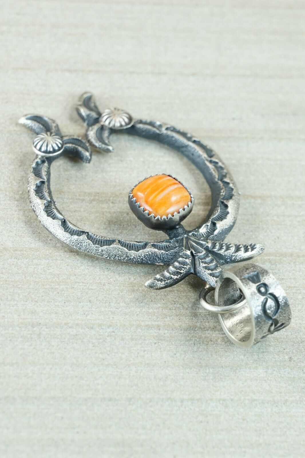 Navajo Spiny Oyster and Sterling Silver Pendant - Kevin Billah