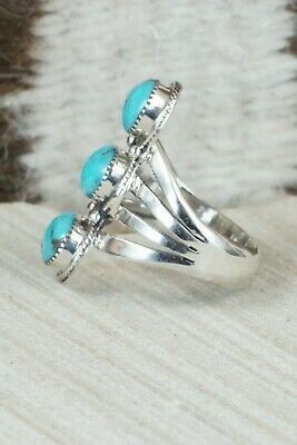 Turquoise & Sterling Silver Ring - Sheena Jack - Size 8