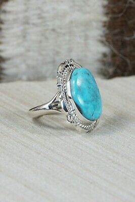 Navajo Turquoise & Sterling Silver Ring - Daniel Benally - Size 7