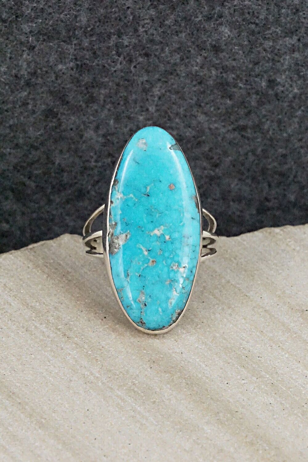 Turquoise & Sterling Silver Ring - Carlos Tsipa - Size 6.25