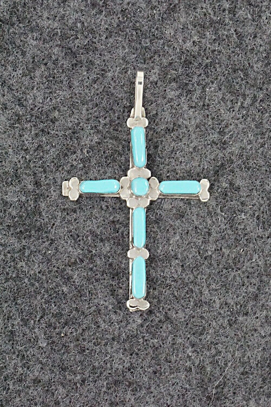 Turquoise & Sterling Silver Pendant - Roberto Martinez