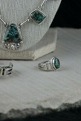 Navajo Turquoise & Sterling Silver Necklace Set - Raymond Delgarito - High Lonesome Trading
