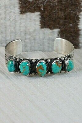 Navajo Turquoise & Sterling Silver Bracelet - Leslie Nez - High Lonesome Trading
