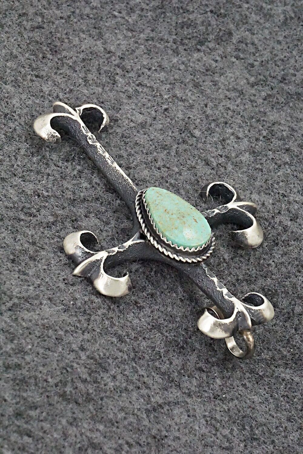 Turquoise and Sterling Silver Pendant - Martha Cayatineto