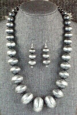 Sterling Silver Navajo Pearl Necklace & Earrings - Preston Haley