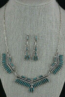 Zuni Turquoise & Sterling Silver Necklace Set - Johnny Bellson - High Lonesome Trading