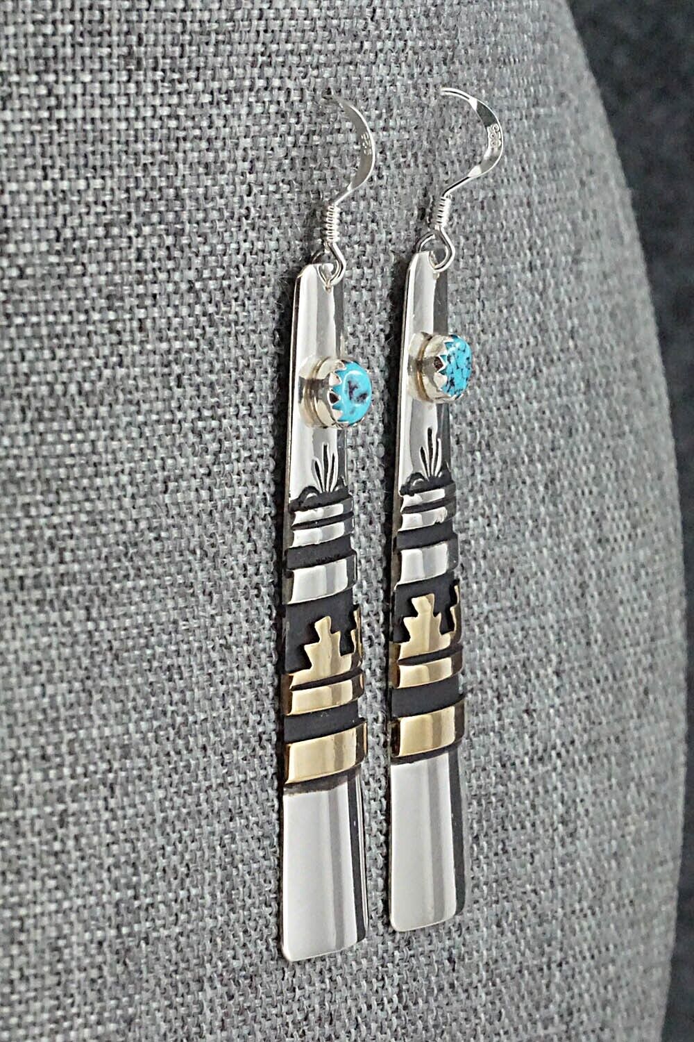 Turquoise & Sterling Silver Earrings - Rosita Singer