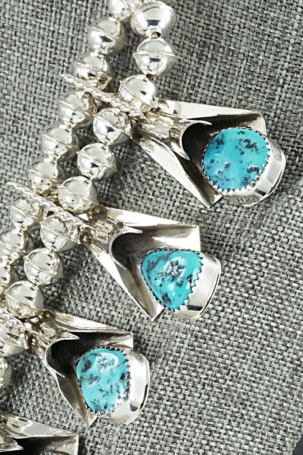 Turquoise & Sterling Silver Squash Blossom Set - Louise Yazzie