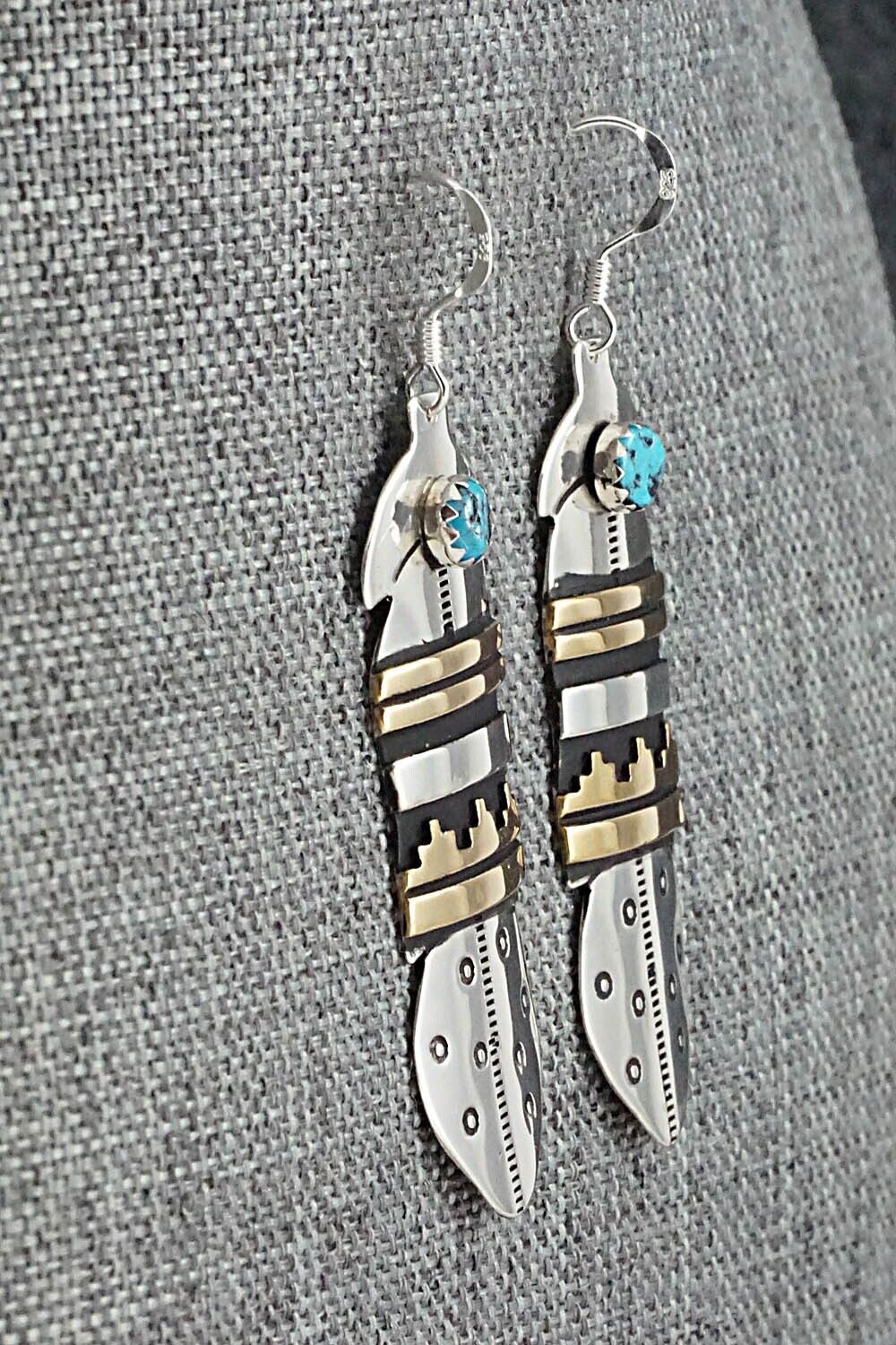 Turquoise & Sterling Silver Earrings - Rosita Singer