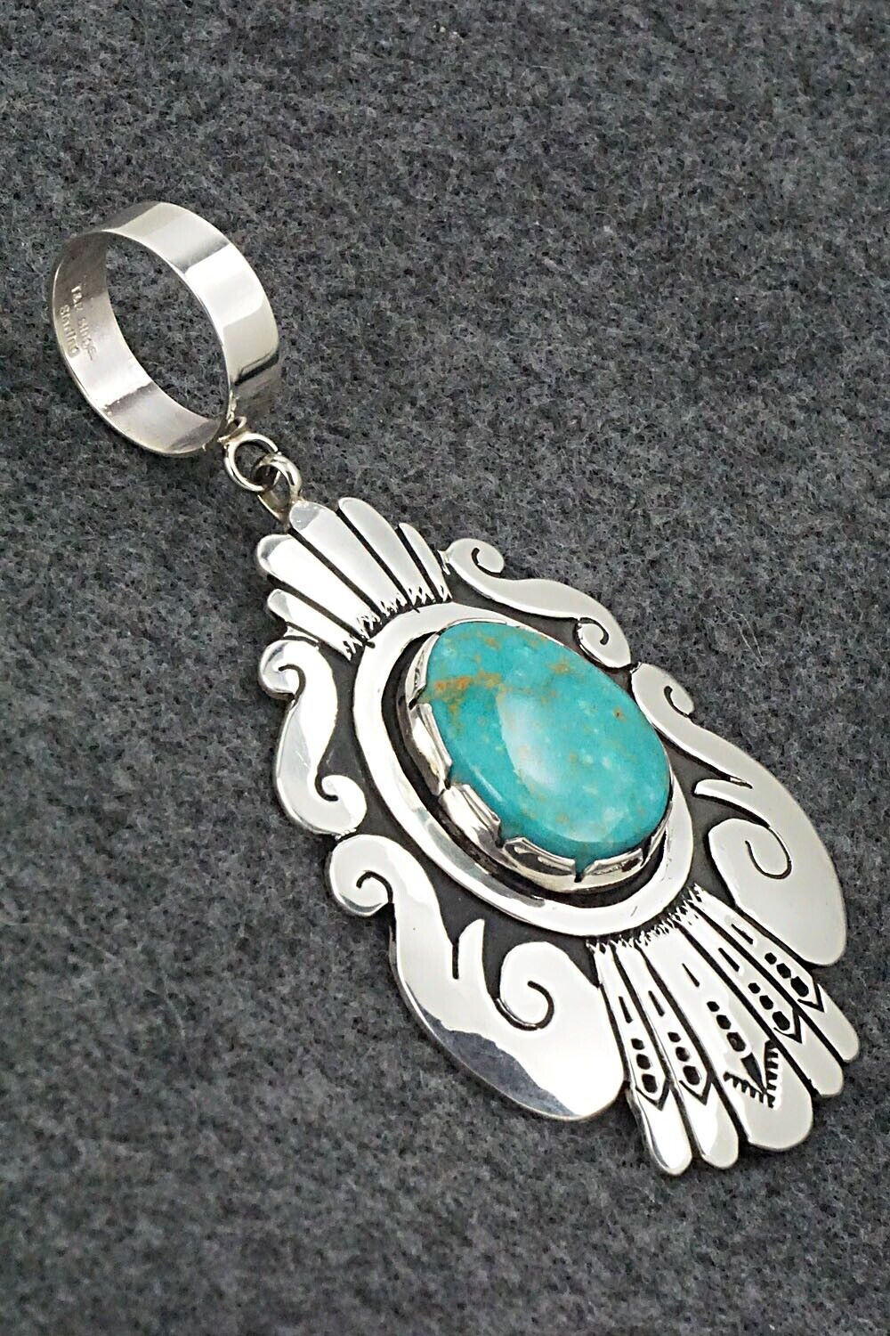 Turquoise & Sterling Silver Pendant - Rosita Singer