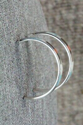 Multi Stone Inlay & Sterling Silver Hoop Earrings - Robin Chavez - High Lonesome Trading
