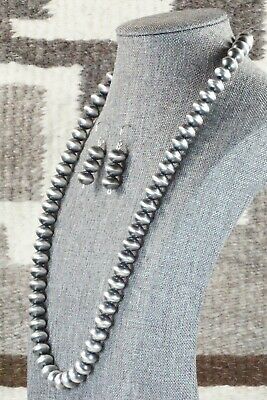 Sterling Silver Navajo Pearl Necklace & Earrings - Preston Haley