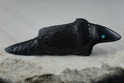 Crow Zuni Fetish Carving - Herbert Halate - High Lonesome Trading