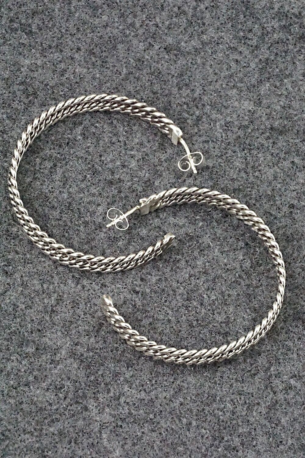 Sterling Silver Hoop Earrings - Elaine Tahe