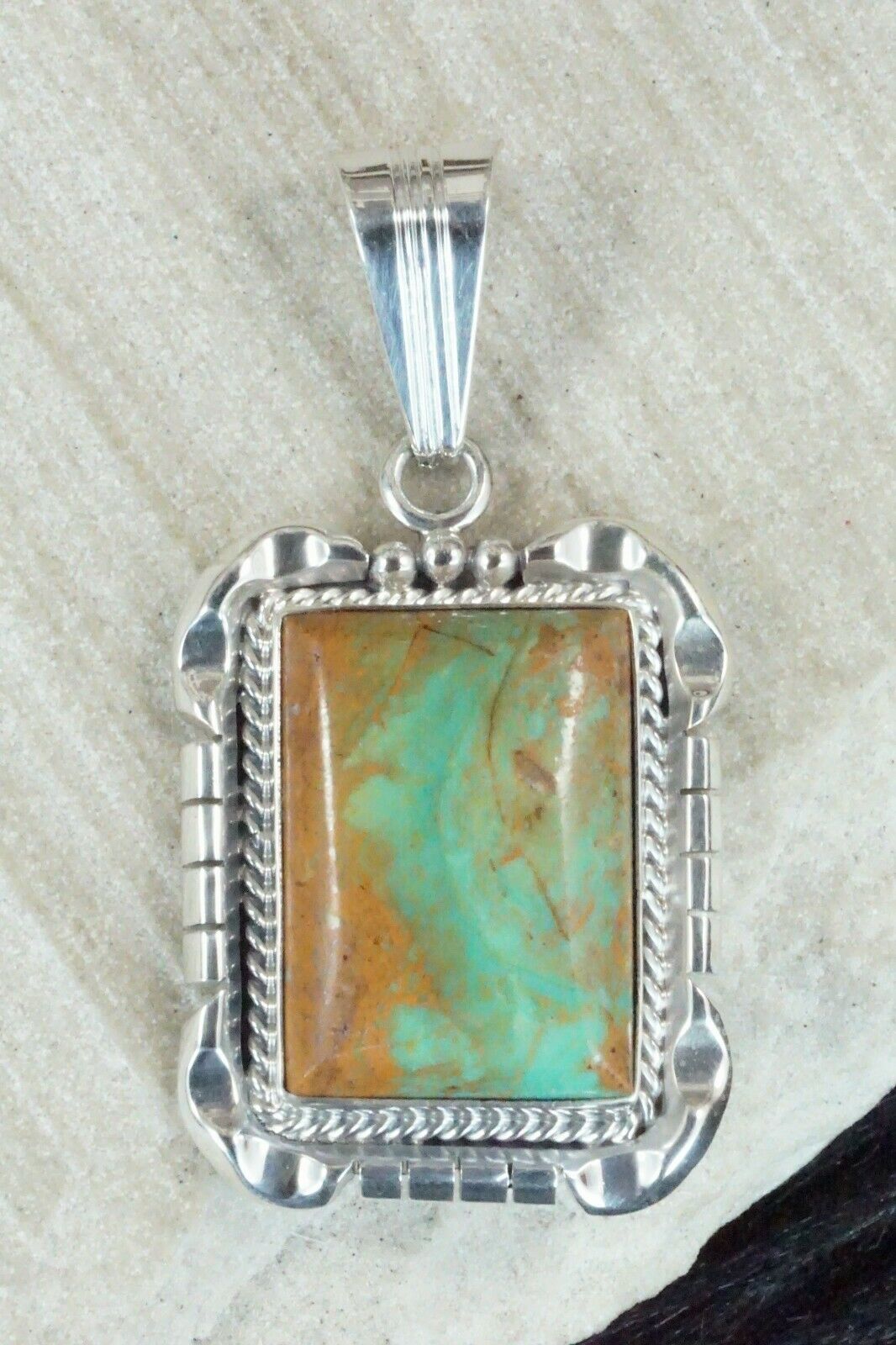 Turquoise & Sterling Silver Pendant - Samuel Yellowhair