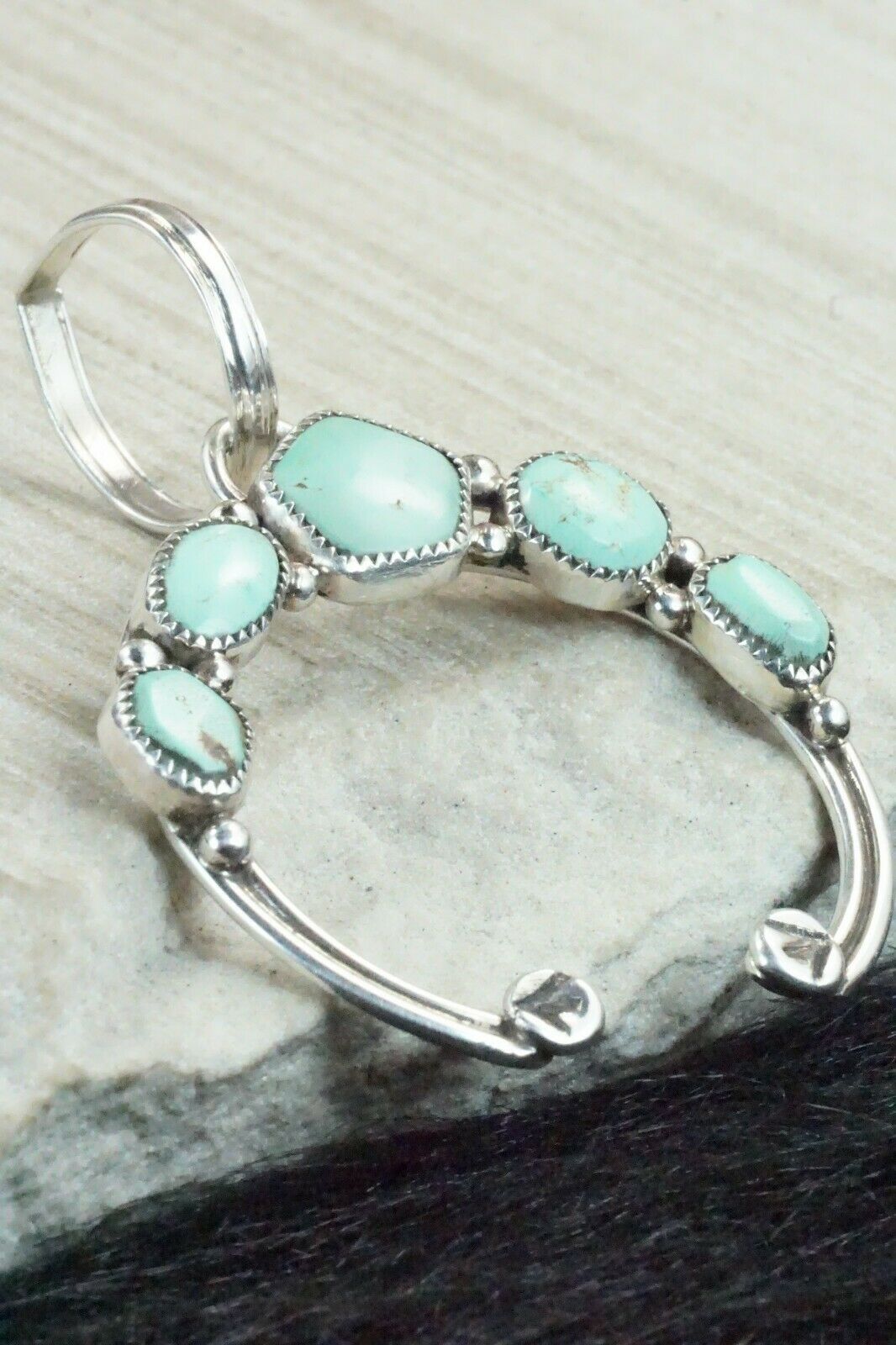Turquoise and Sterling Silver Naja Pendant - Pricilla Reeder