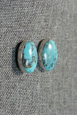 Navajo Turquoise & Sterling Silver Earrings - Ervin Tsosie