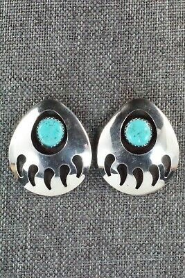 Turquoise & Sterling Silver Earrings - Virginia Long