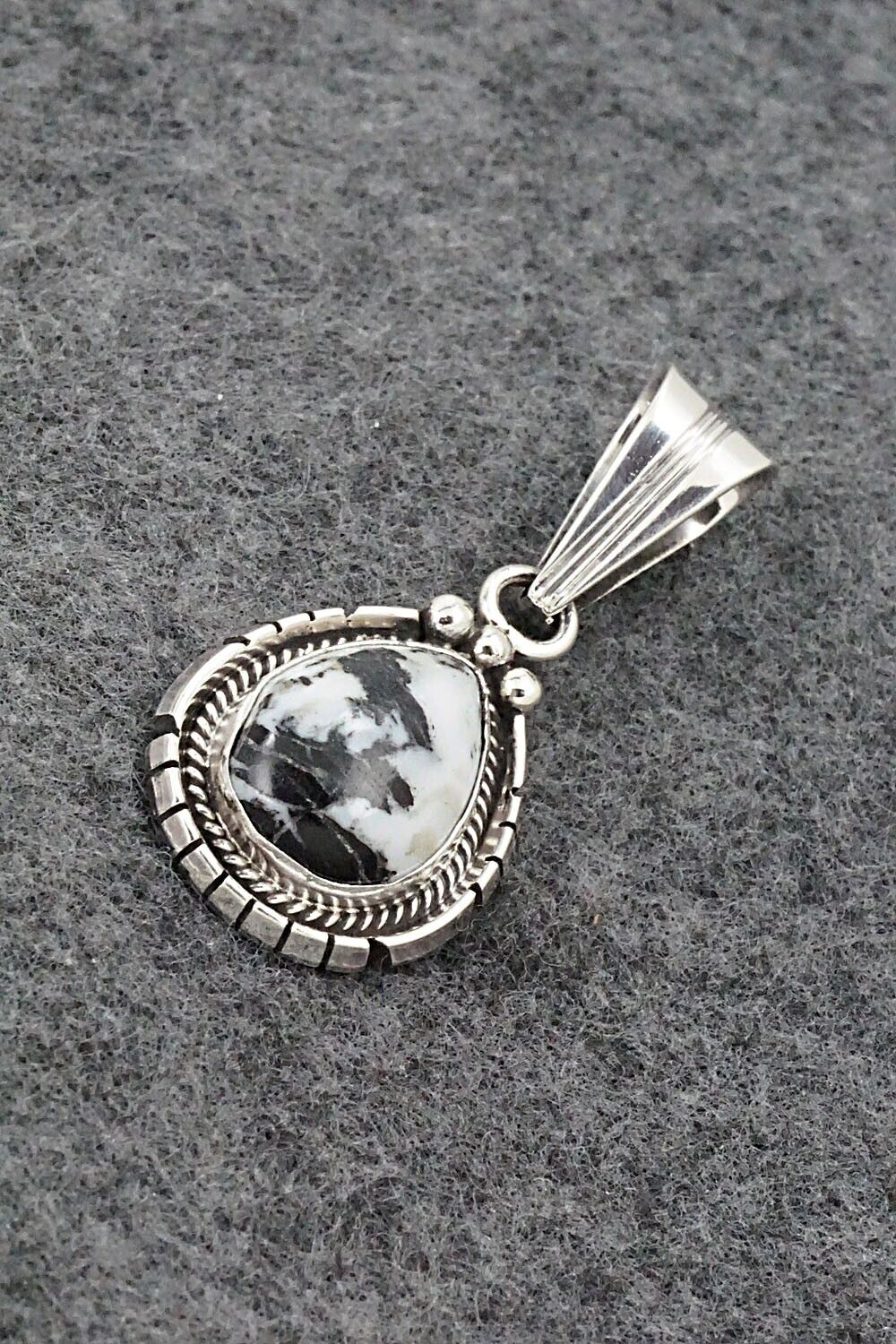 White Buffalo & Sterling Silver Pendant - Samuel Yellowhair