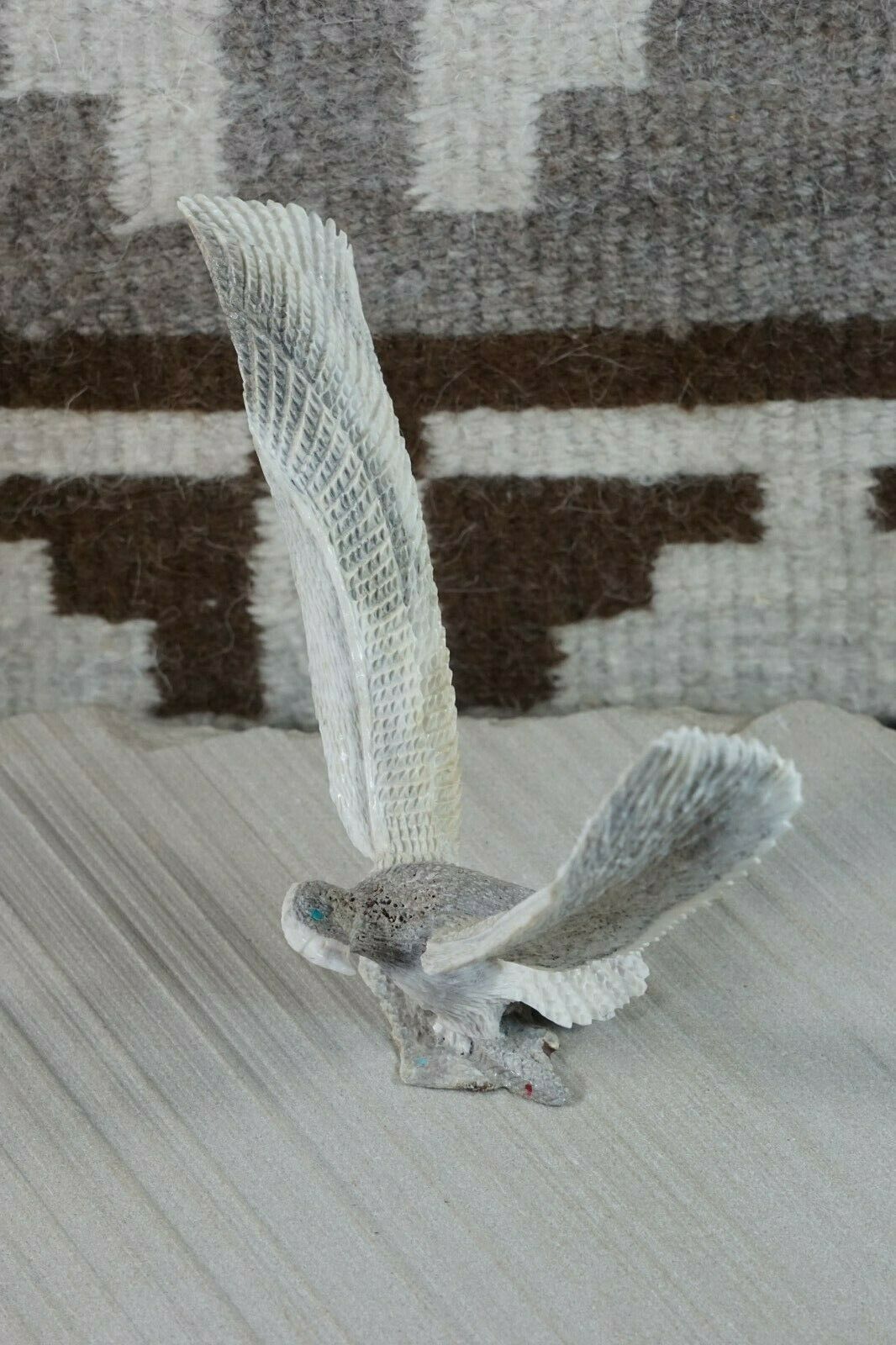 Eagle Zuni Fetish Carving - Todd Lowsayatee - High Lonesome Trading