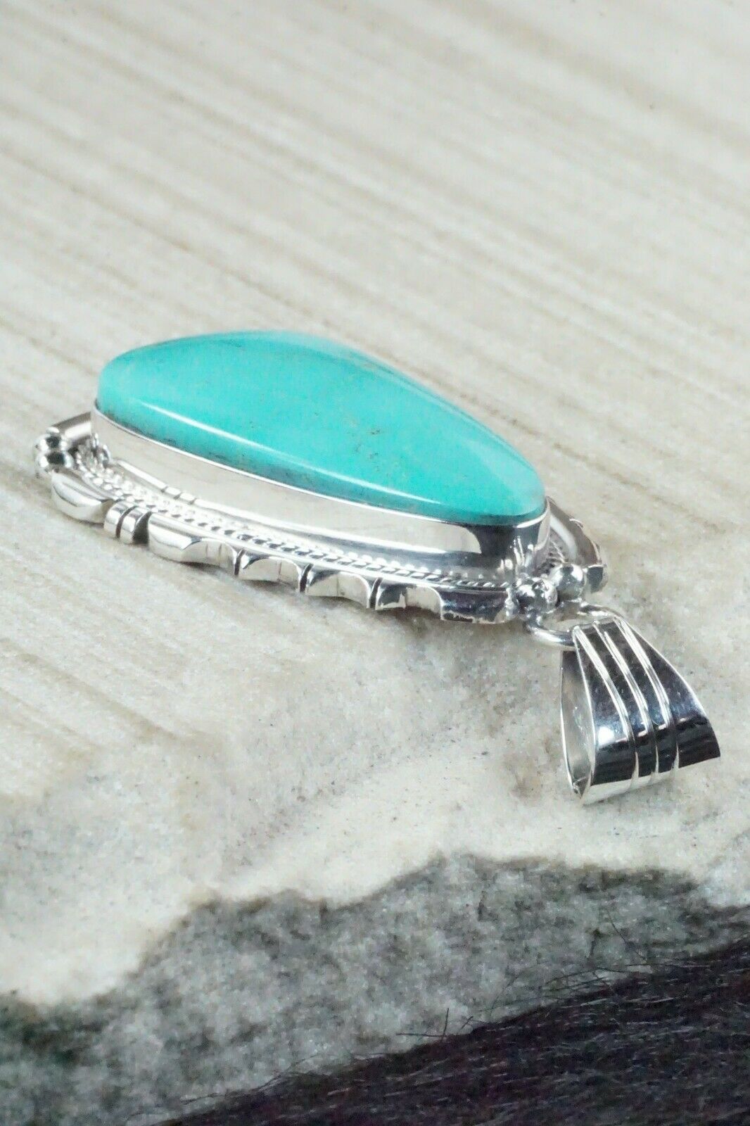 Turquoise & Sterling Silver Pendant - Samuel Yellowhair