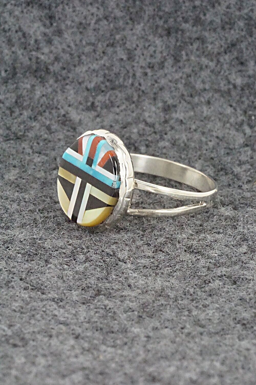 Multi Stone & Sterling Silver Ring - Ruddell Lonjose - Size 7.25