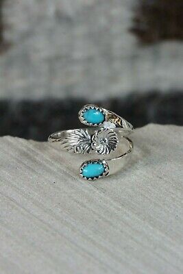 Navajo Turquoise and Sterling Silver Ring - Roger Pino - Size 7