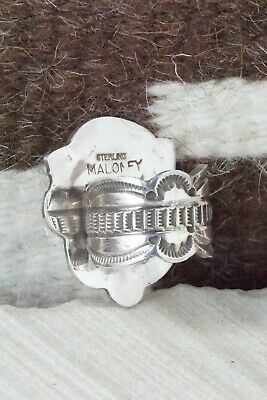 Turquoise and Sterling Silver Ring - Leonard Maloney - Size 8.25
