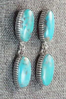 Turquoise & Sterling Silver Earrings - Alvin Joe