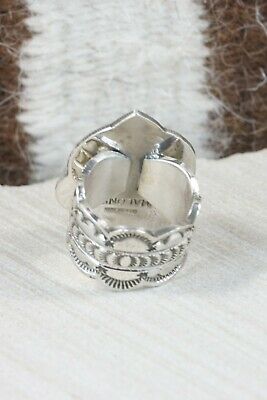 Turquoise and Sterling Silver Ring - Leonard Maloney - Size 8.75
